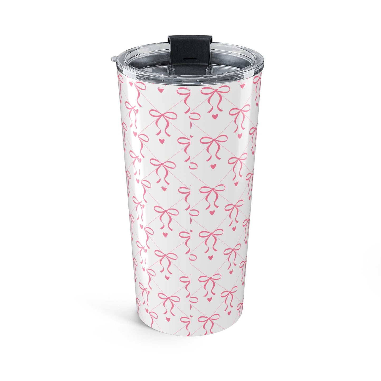 20oz Pink Bow Pattern Tumbler — Insulated Travel Cup for Women & Gifts